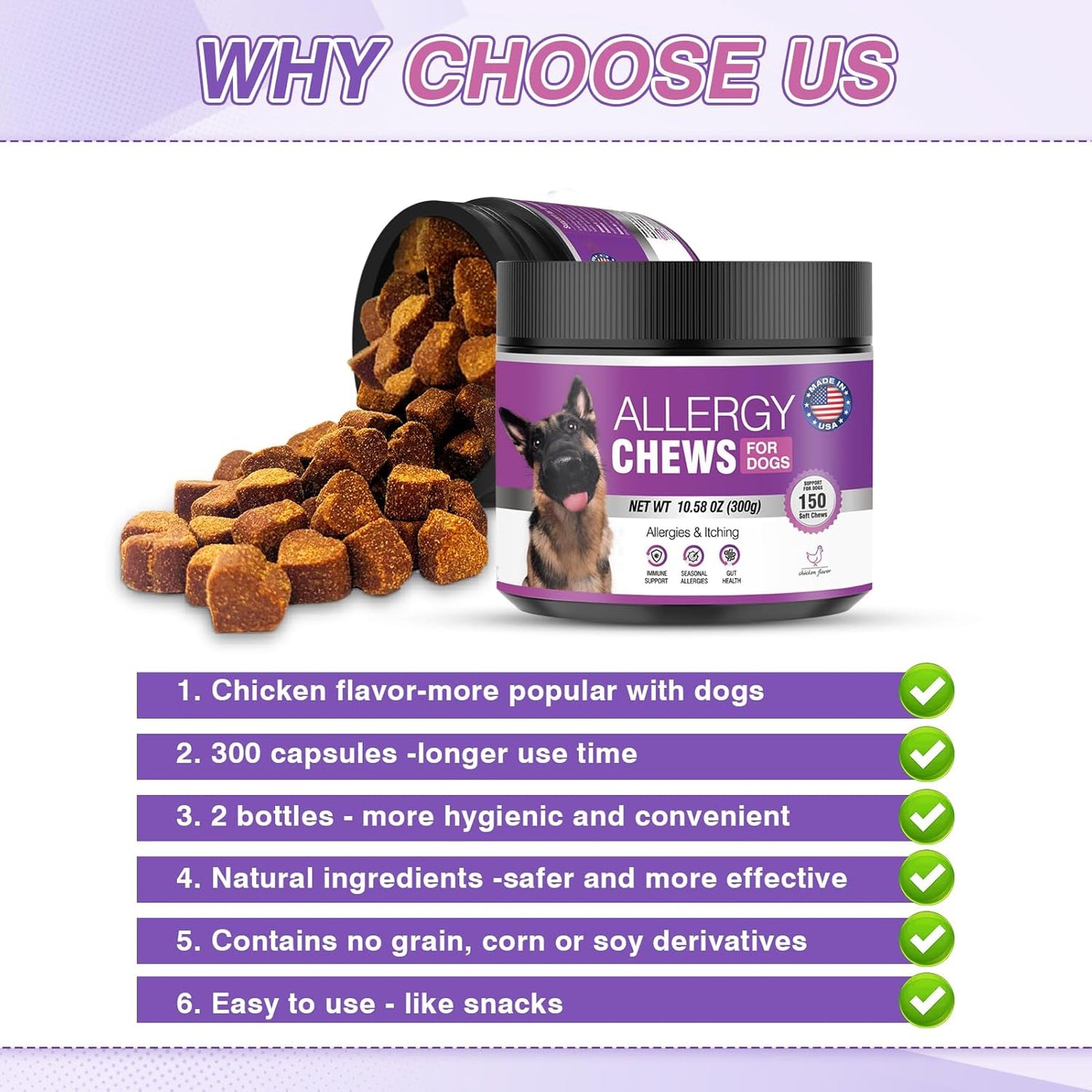Dog Allergy Chews - Allergy and Itching Skin Relief