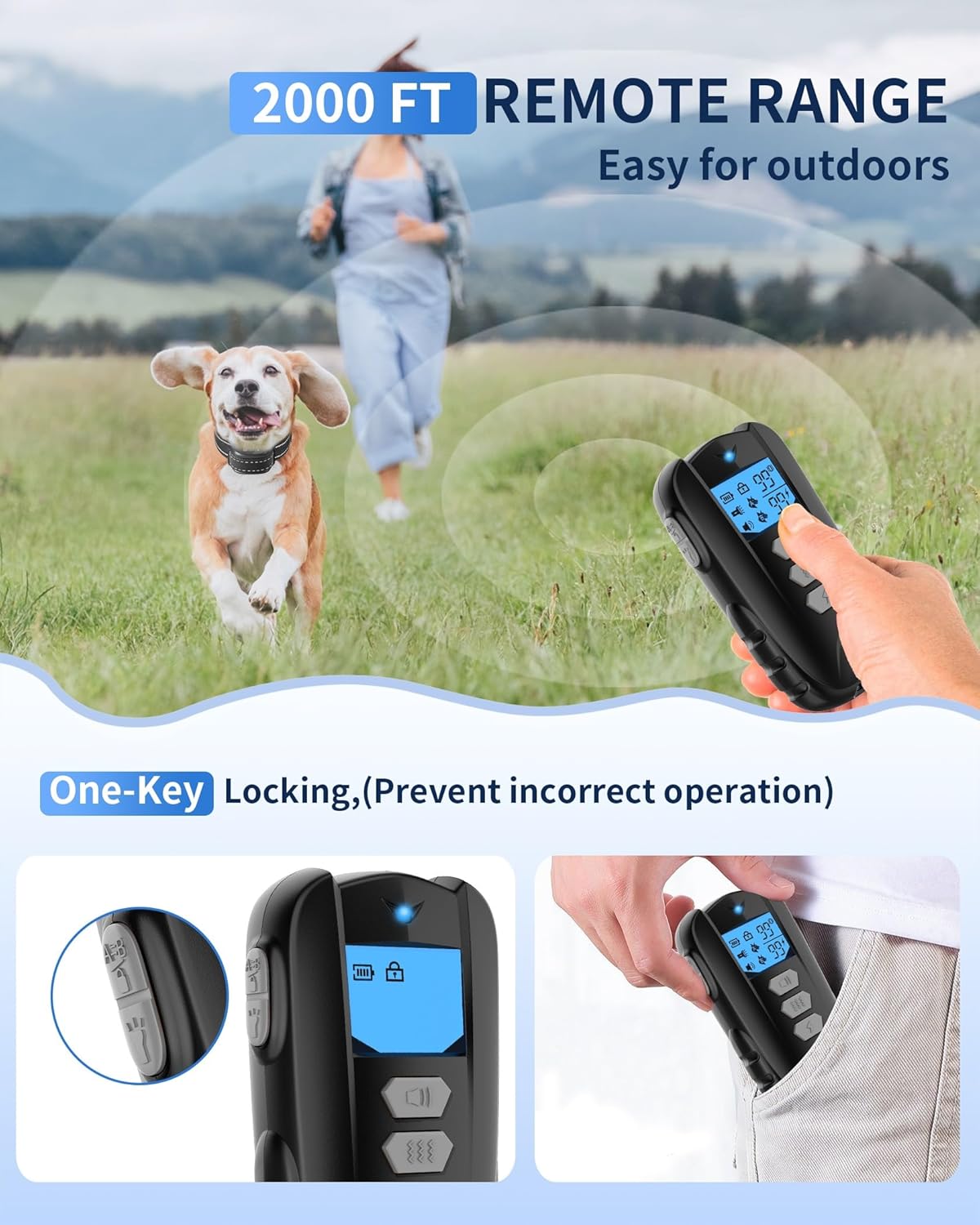 Dog Shock Collar - Dog Training Collar with Remote