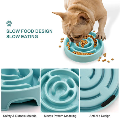 Non Slip Anti-Gulping Pet Dog Slow Feeder Bowl