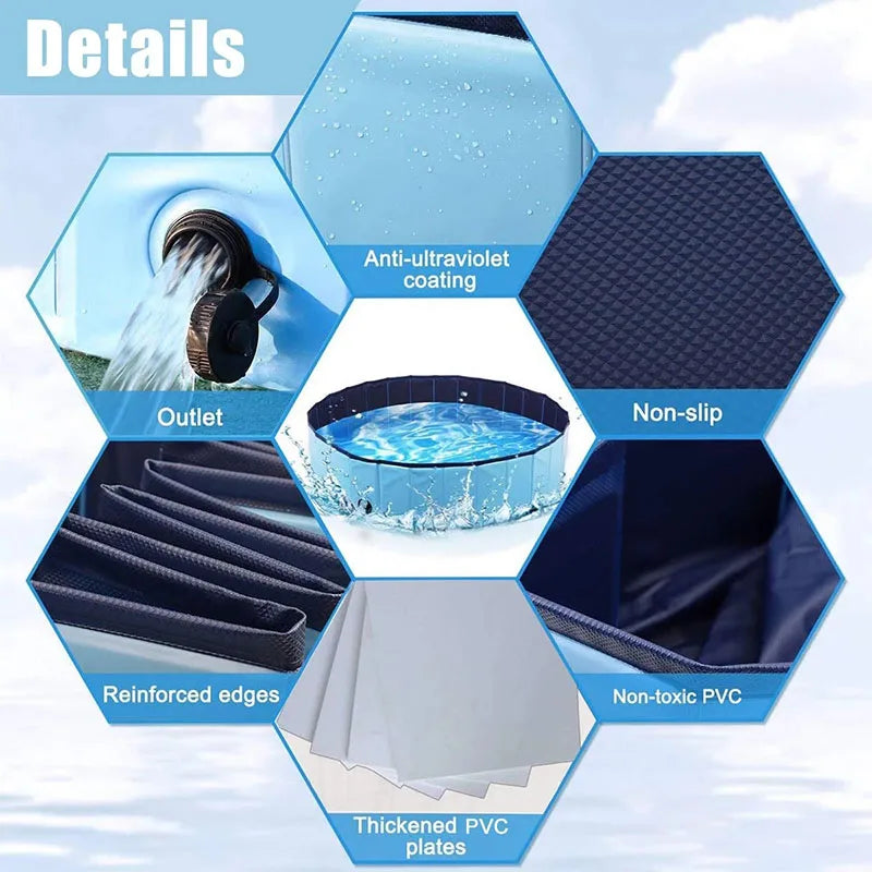 Dog Swimming Pool - Foldable Dog Pet Bath Pool